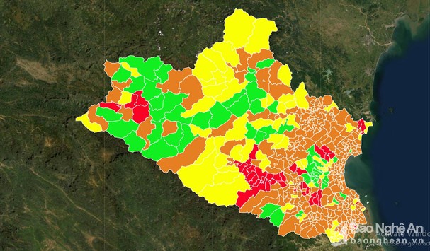 Hàng loạt địa phương ở Nghệ An điều chỉnh cấp độ dịch, chỉ còn 46 xã vùng đỏ