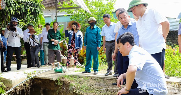Chủ tịch UBND tỉnh kiểm tra hiện trường sụt lún ở Quỳ Hợp: Đặt sự an toàn, cuộc sống ổn định của người dân lên trên hết