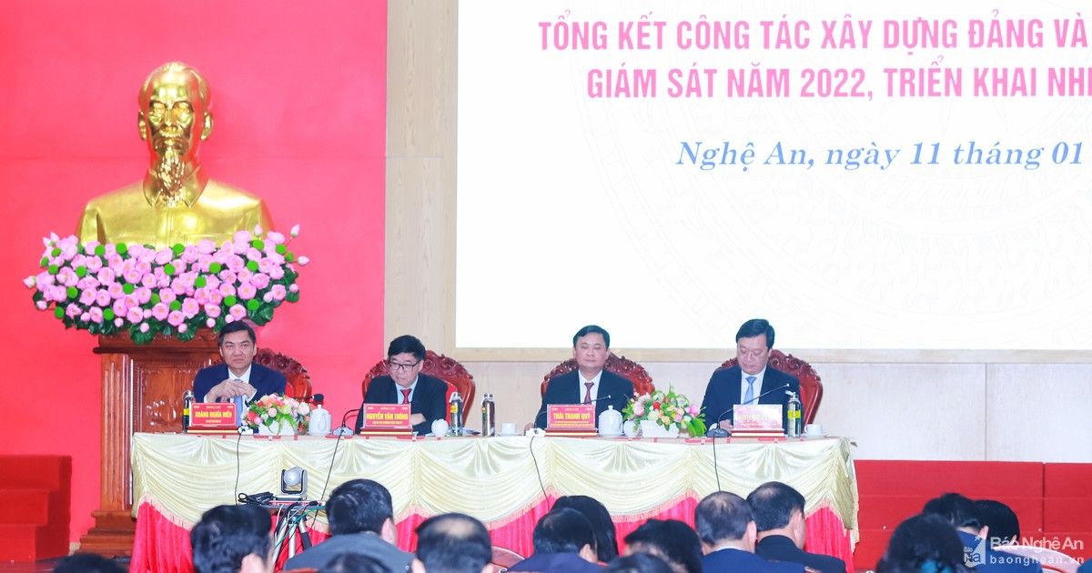 Ban Thường vụ Tỉnh ủy Nghệ An tổ chức tổng kết công tác xây dựng Đảng năm 2022, triển khai nhiệm vụ năm 2023