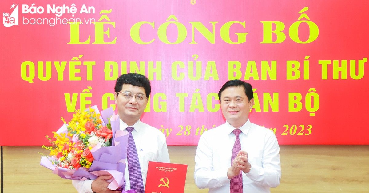 Trao Quyết định của Ban Bí thư chuẩn y Ủy viên, Chủ nhiệm Ủy ban Kiểm tra Tỉnh ủy Nghệ An