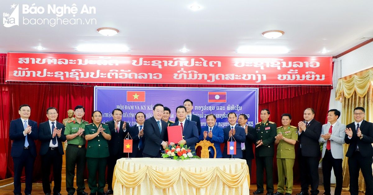 Tỉnh Nghệ An và tỉnh Hủa Phăn (Lào) ký kết biên bản hợp tác giai đoạn 2023 - 2025