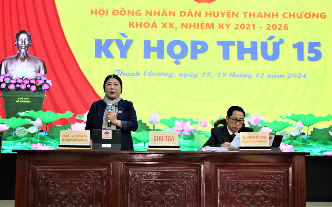 Kỳ họp HĐND huyện Thanh Chương: Thông qua các nghị quyết quan trọng đối với phát triển kinh tế, an sinh xã hội trên địa bàn