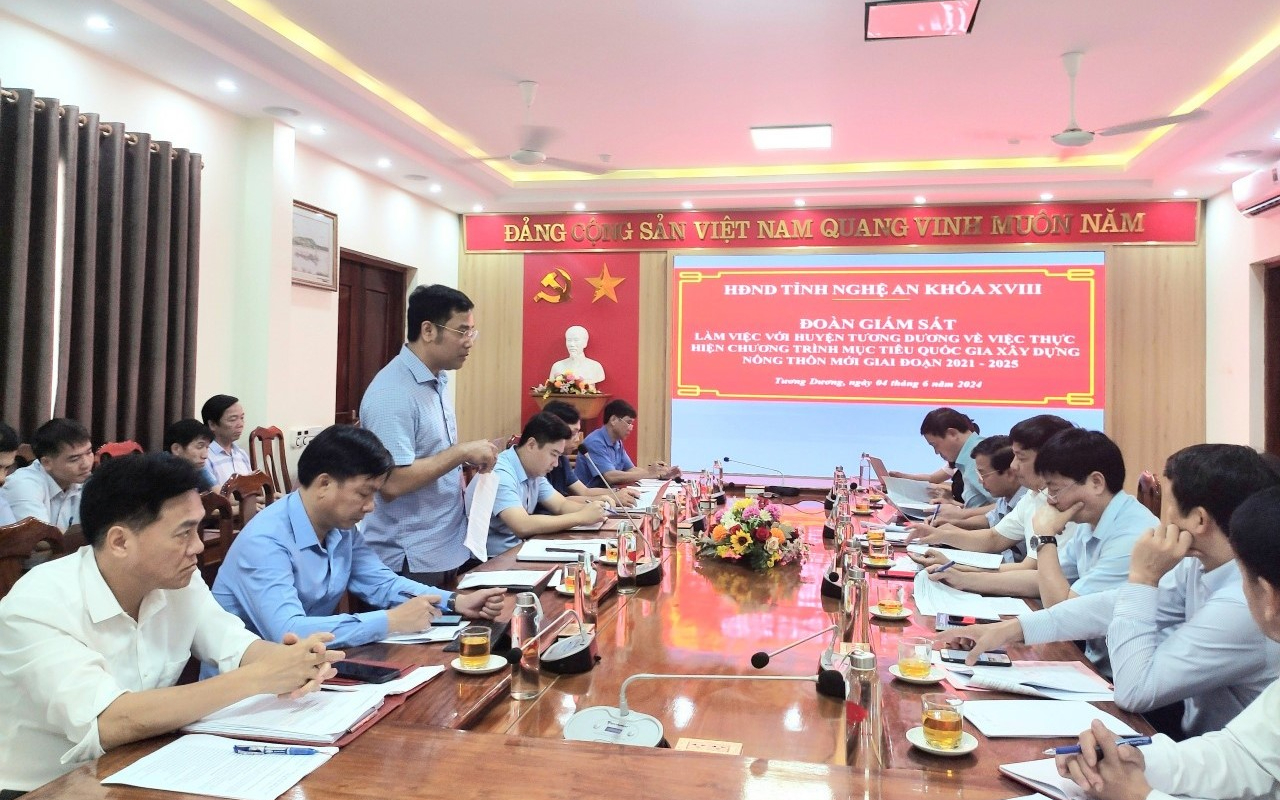 Thường trực HĐND tỉnh giám sát xây dựng nông thôn mới tại huyện Tương Dương