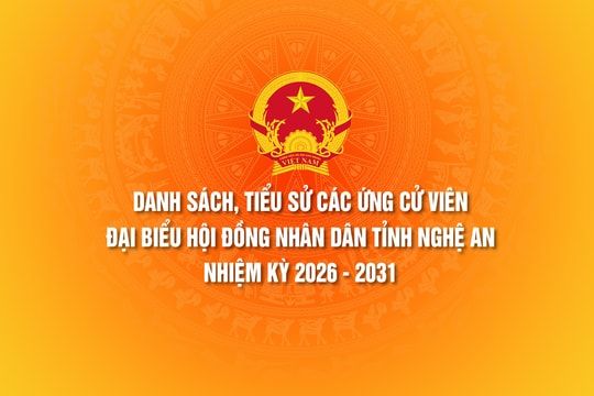 Danh sách, tiểu sử các ứng cử viên Đại biểu Hội đồng Nhân dân tỉnh Nghệ An nhiệm kỳ 2026 - 2031