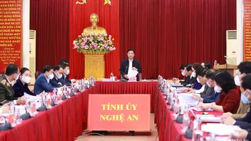 Ban Thường vụ Tỉnh ủy cho ý kiến về dự thảo Khung định hướng Quy hoạch tỉnh Nghệ An