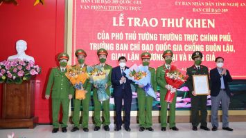 Công an Nghệ An nhận Thư khen của Phó Thủ tướng thường trực Chính phủ
