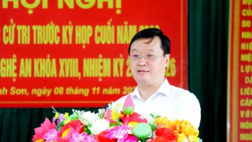 Chủ tịch UBND tỉnh Nguyễn Đức Trung tiếp xúc cử tri xã Khánh Sơn (Nam Đàn)