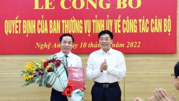 Công bố, trao Quyết định điều động, bổ nhiệm Phó Ban Tổ chức Tỉnh ủy Nghệ An