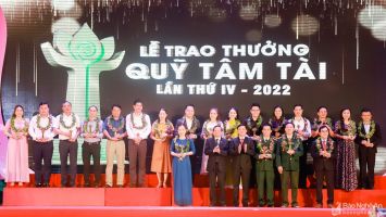 Quỹ Tâm Tài Nghệ An vinh danh 79 tập thể, cá nhân tiêu biểu