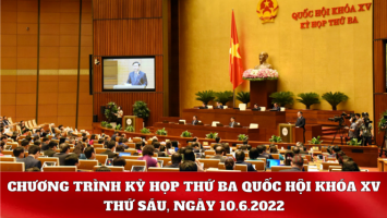 Kỳ họp thứ Ba, Quốc hội Khóa XV: Chương trình làm việc ngày 10.6.2022