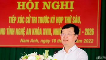 Chủ tịch UBND tỉnh Nguyễn Đức Trung tiếp xúc cử tri xã Nam Anh, huyện Nam Đàn