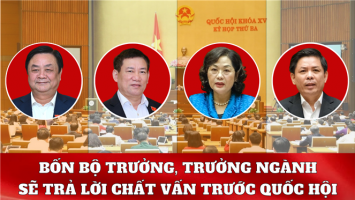 Bốn Bộ trưởng, Trưởng ngành sẽ trả lời chất vấn trước Quốc hội