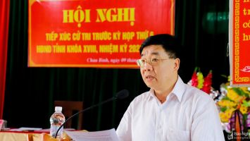 Phó Bí thư Thường trực Tỉnh uỷ Nguyễn Văn Thông tiếp xúc cử tri xã Châu Bính (Quỳ Châu)