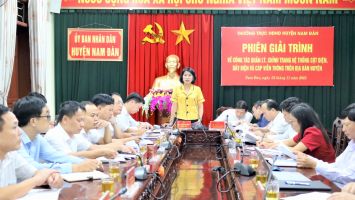 Thường trực HĐND huyện Nam Đàn tổ chức phiên giải trình về công tác quản lý, chỉnh trang hệ thống cột điện, dây diện và cáp viễn thông trên địa bàn