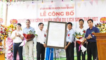 Công bố quyết định công nhận điểm du lịch sinh thái tại xã Thanh Thuỷ, huyện Thanh Chương