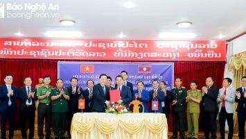 Tỉnh Nghệ An và tỉnh Hủa Phăn (Lào) ký kết biên bản hợp tác giai đoạn 2023 - 2025