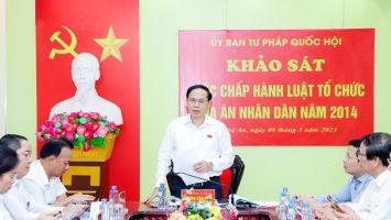 Ủy ban Tư pháp Quốc hội khảo sát việc chấp hành Luật Tổ chức Tòa án nhân dân tại Nghệ An