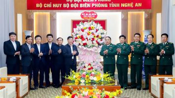Thường trực Tỉnh uỷ chúc mừng Bộ Chỉ huy Bộ đội Biên phòng tỉnh nhân ngày truyền thống