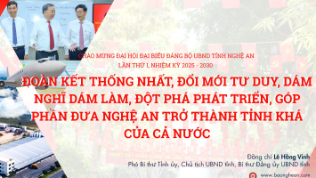 Đoàn kết thống nhất, đổi mới tư duy, dám nghĩ dám làm, đột phá phát triển, góp phần đưa Nghệ An trở thành tỉnh khá của cả nước