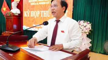 Đồng chí Nguyễn Như Khôi - Phó Chủ tịch HĐND tỉnh dự Kỳ họp thứ nhất HĐND xã Văn Hiến khóa II