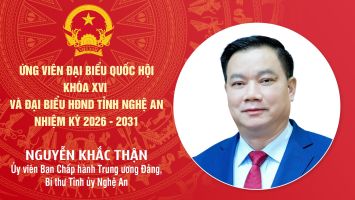 Chương trình hành động của ông Nguyễn Khắc Thận - ứng cử viên ĐBQH khóa XVI và đại biểu HĐND tỉnh Nghệ An nhiệm kỳ 2026-2031