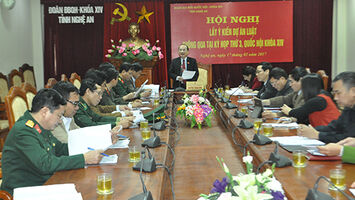 Hội nghị lấy ý kiến vào dự thảo Luật quản lý, sử dụng vũ khí, vật liệu nổ và công cụ hỗ trợ  và dự thảo Luật Cảnh vệ