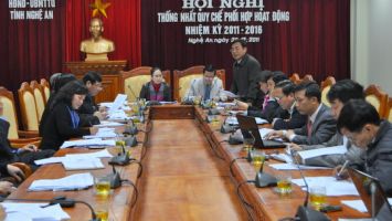 Hội nghị thống nhất Quy chế phối hợp hoạt động nhiệm kỳ 2011 - 2016 của Hội đồng nhân tỉnh và Uỷ ban MTTQ tỉnh