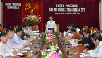 Hội nghị giao ban Thường trực HĐND tỉnh tháng 11/2015