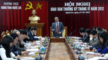 Hội nghị giao ban Thường trực HĐND tỉnh thường kỳ tháng 01/2012