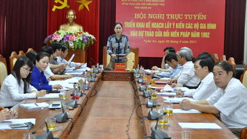 Hội nghị trực tuyến triển khai kế hoạch lấy ý kiến các hộ gia đình vào dự thảo sửa đổi Hiến pháp năm 1992