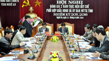 Thường trực HĐND tỉnh và Ủy ban Mặt trận Tổ quốc tỉnh đánh giá việc thực hiện Quy chế phối hợp
