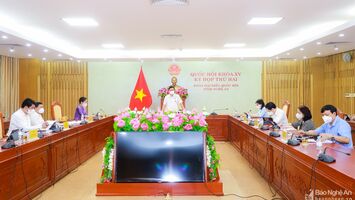 Chuyên đề: "Triển khai thực hiện các định hướng Chương trình xây dựng luật nhiệm kỳ Quốc hội khóa XV nhằm thể chế hóa Nghị quyết Đại hội Đảng lần thứ XIII, đáp ứng yêu cầu phát triển kinh tế - xã hội của địa phương trong giai đoạn mới" của Đoàn đại biểu Quốc hội tỉnh Nghệ An