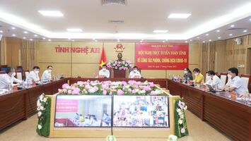 Nghệ An lần đầu tiên tổ chức Hội nghị trực tuyến phòng, chống dịch Covid-19 đến cấp xã