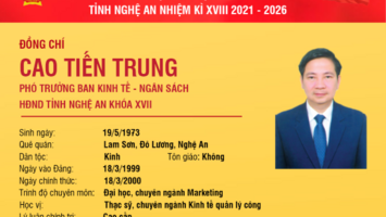 Tiểu sử tóm tắt và chương trình hành động của ứng cử viên đại biểu HĐND tỉnh Cao Tiến Trung