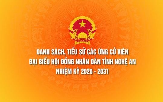 Danh sách, tiểu sử các ứng cử viên Đại biểu Hội đồng Nhân dân tỉnh Nghệ An nhiệm kỳ 2026 - 2031